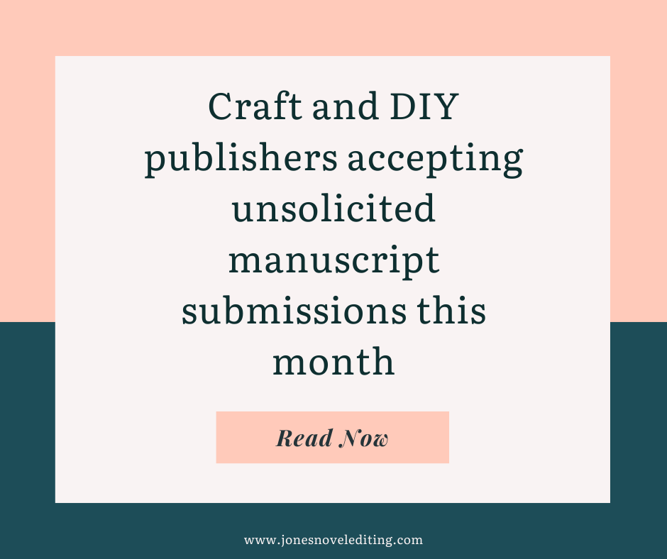 Craft and DIY publishers accepting unsolicited manuscript submissions this month